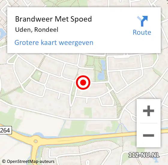 Locatie op kaart van de 112 melding: Brandweer Met Spoed Naar Uden, Rondeel op 31 december 2018 15:16