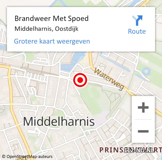 Locatie op kaart van de 112 melding: Brandweer Met Spoed Naar Middelharnis, Oostdijk op 31 december 2018 15:33