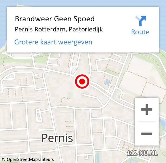 Locatie op kaart van de 112 melding: Brandweer Geen Spoed Naar Pernis Rotterdam, Pastoriedijk op 31 december 2018 15:40