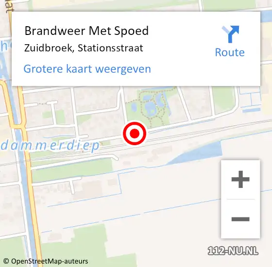 Locatie op kaart van de 112 melding: Brandweer Met Spoed Naar Zuidbroek, Stationsstraat op 31 december 2018 16:06