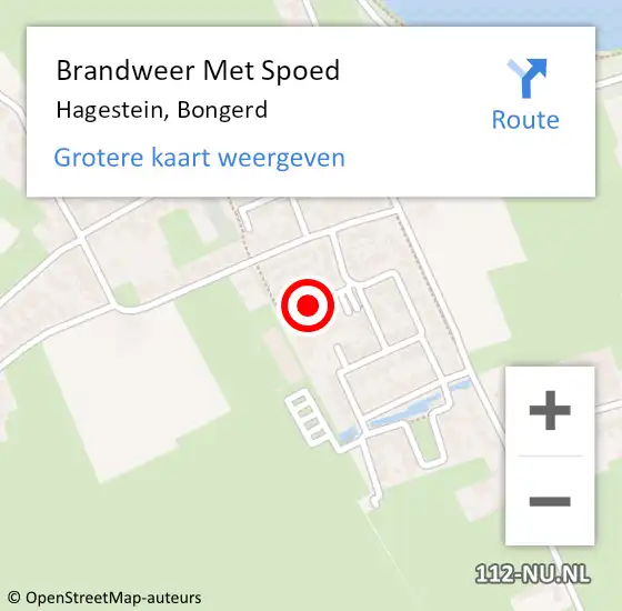 Locatie op kaart van de 112 melding: Brandweer Met Spoed Naar Hagestein, Bongerd op 31 december 2018 16:17