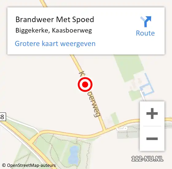 Locatie op kaart van de 112 melding: Brandweer Met Spoed Naar Biggekerke, Kaasboerweg op 31 december 2018 16:55