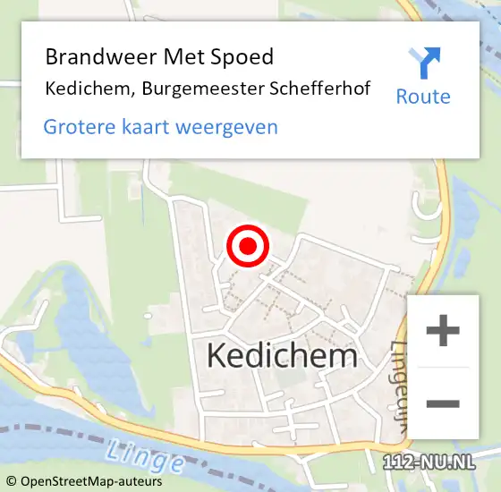 Locatie op kaart van de 112 melding: Brandweer Met Spoed Naar Kedichem, Burgemeester Schefferhof op 31 december 2018 17:01