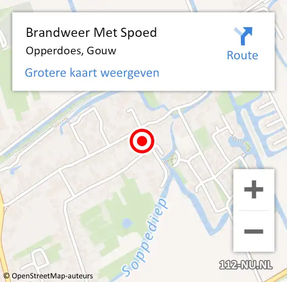 Locatie op kaart van de 112 melding: Brandweer Met Spoed Naar Opperdoes, Gouw op 31 december 2018 17:16