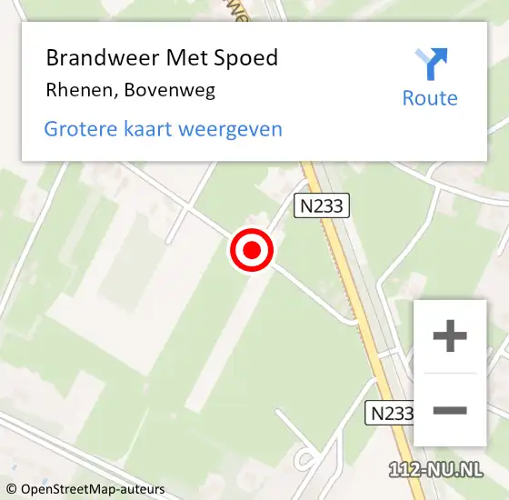 Locatie op kaart van de 112 melding: Brandweer Met Spoed Naar Rhenen, Bovenweg op 31 december 2018 17:36