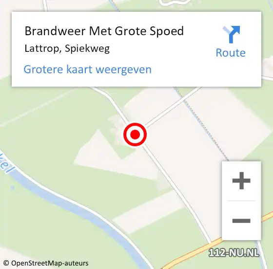 Locatie op kaart van de 112 melding: Brandweer Met Grote Spoed Naar Lattrop, Spiekweg op 31 december 2018 18:52