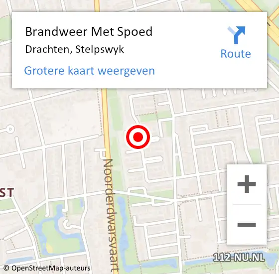 Locatie op kaart van de 112 melding: Brandweer Met Spoed Naar Drachten, Stelpswyk op 31 december 2018 19:05