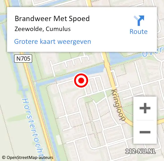 Locatie op kaart van de 112 melding: Brandweer Met Spoed Naar Zeewolde, Cumulus op 31 december 2018 19:18