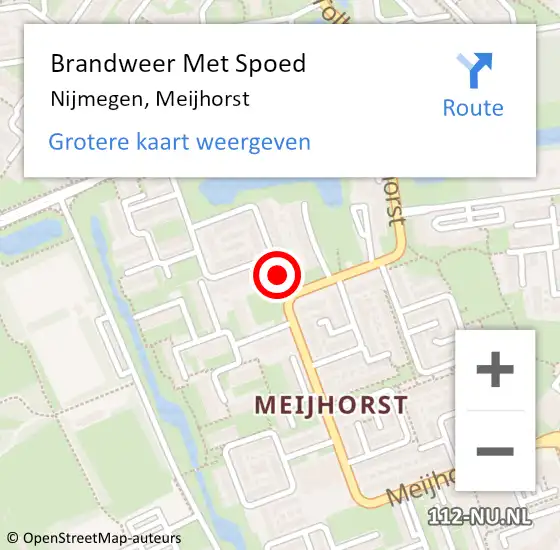 Locatie op kaart van de 112 melding: Brandweer Met Spoed Naar Nijmegen, Meijhorst op 31 december 2018 19:18