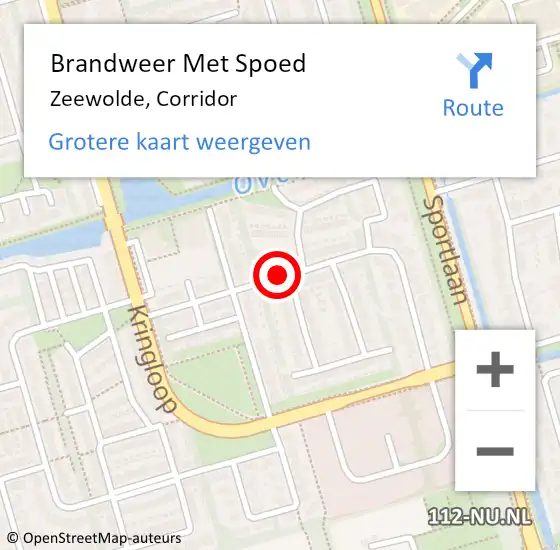 Locatie op kaart van de 112 melding: Brandweer Met Spoed Naar Zeewolde, Corridor op 31 december 2018 19:18