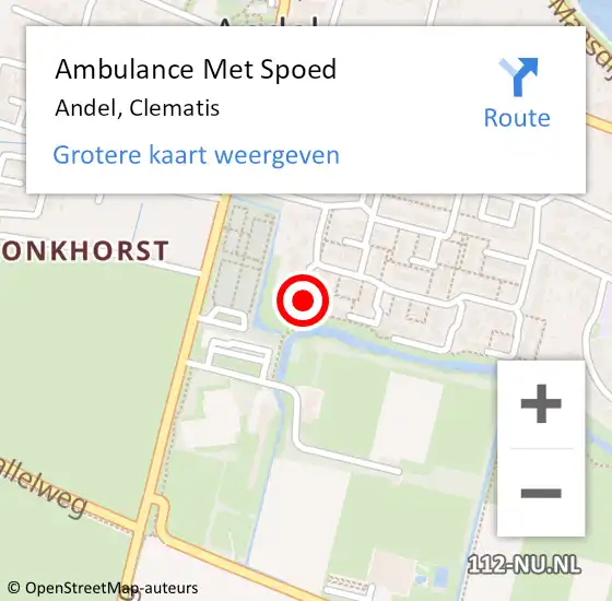 Locatie op kaart van de 112 melding: Ambulance Met Spoed Naar Andel, Clematis op 31 december 2018 19:19