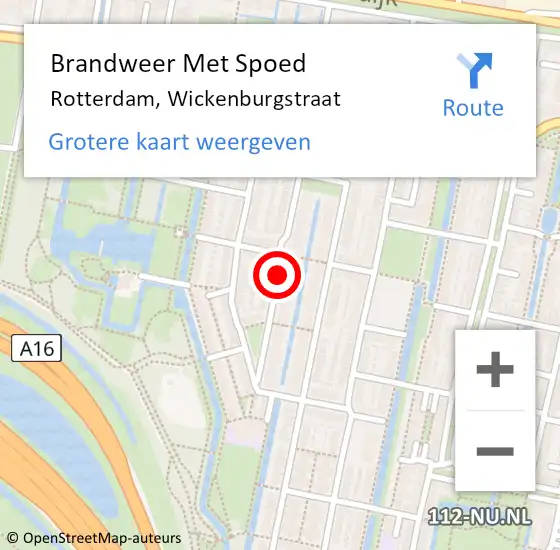 Locatie op kaart van de 112 melding: Brandweer Met Spoed Naar Rotterdam, Wickenburgstraat op 31 december 2018 19:21