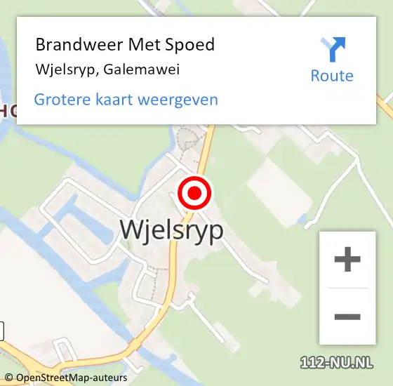 Locatie op kaart van de 112 melding: Brandweer Met Spoed Naar Wjelsryp, Galemawei op 31 december 2018 19:25