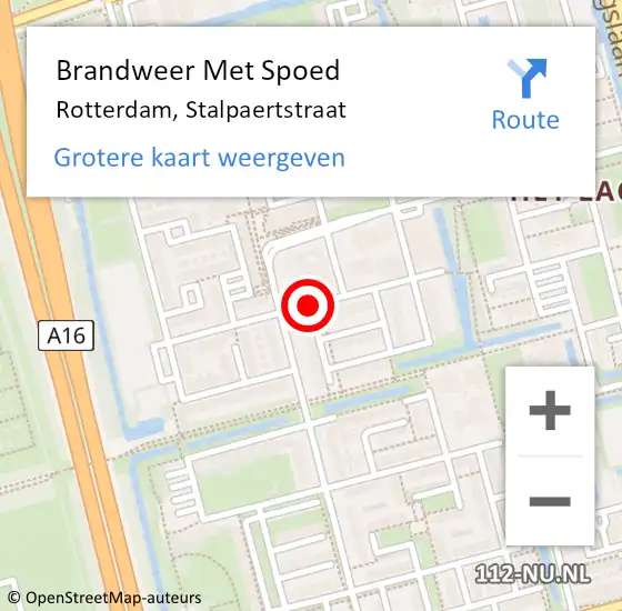 Locatie op kaart van de 112 melding: Brandweer Met Spoed Naar Rotterdam, Stalpaertstraat op 31 december 2018 19:26