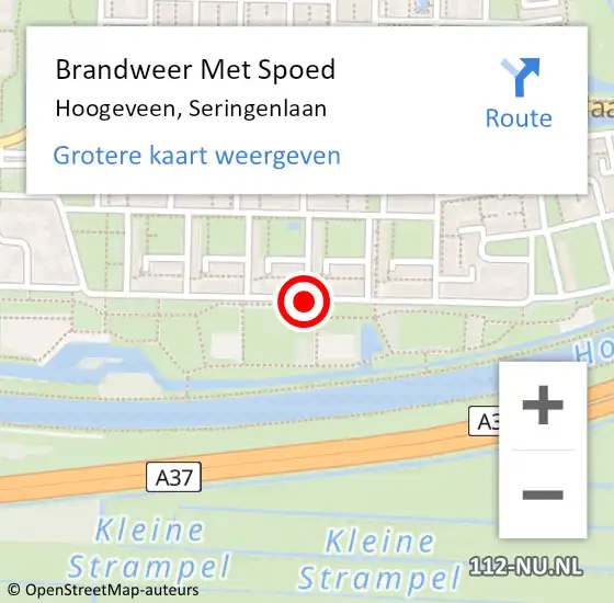 Locatie op kaart van de 112 melding: Brandweer Met Spoed Naar Hoogeveen, Seringenlaan op 31 december 2018 19:44