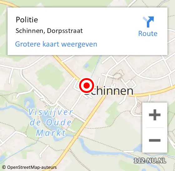 Locatie op kaart van de 112 melding: Politie Schinnen, Dorpsstraat op 31 december 2018 20:11