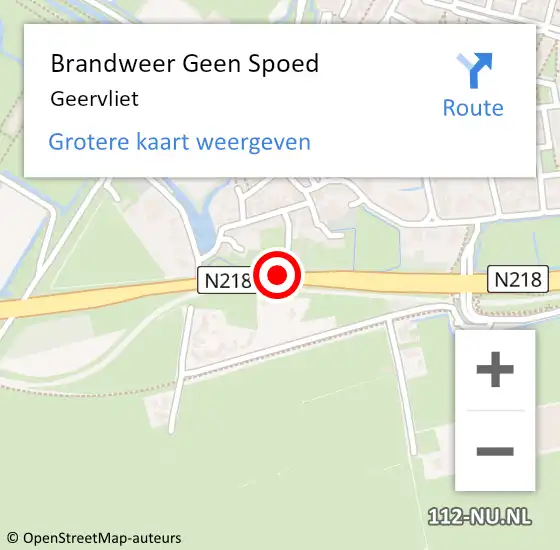 Locatie op kaart van de 112 melding: Brandweer Geen Spoed Naar Geervliet op 31 december 2018 20:22