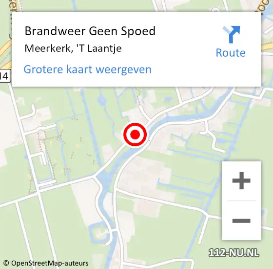 Locatie op kaart van de 112 melding: Brandweer Geen Spoed Naar Meerkerk, 'T Laantje op 31 december 2018 20:27