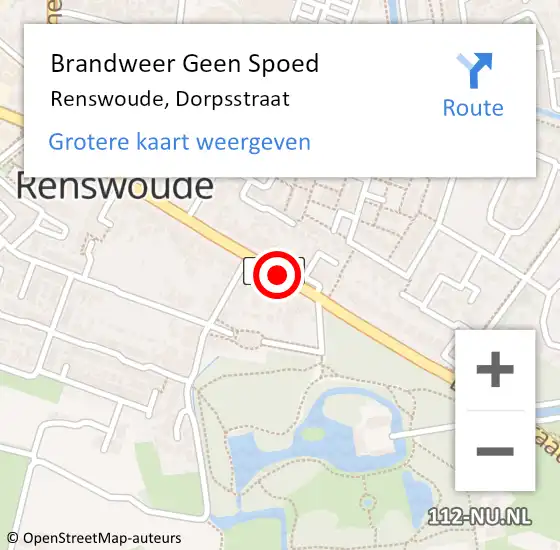 Locatie op kaart van de 112 melding: Brandweer Geen Spoed Naar Renswoude, Dorpsstraat op 31 december 2018 20:31