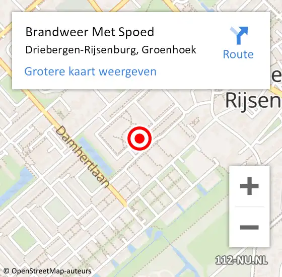 Locatie op kaart van de 112 melding: Brandweer Met Spoed Naar Driebergen-Rijsenburg, Groenhoek op 31 december 2018 20:39
