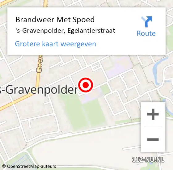 Locatie op kaart van de 112 melding: Brandweer Met Spoed Naar 's-Gravenpolder, Egelantierstraat op 31 december 2018 20:43