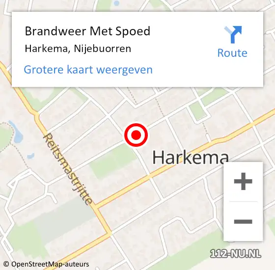 Locatie op kaart van de 112 melding: Brandweer Met Spoed Naar Harkema, Nijebuorren op 31 december 2018 20:45