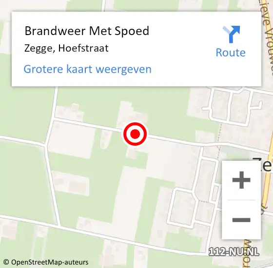 Locatie op kaart van de 112 melding: Brandweer Met Spoed Naar Zegge, Hoefstraat op 31 december 2018 20:45