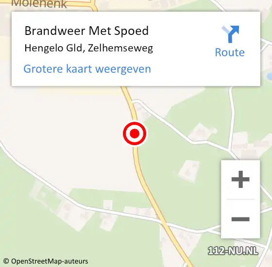 Locatie op kaart van de 112 melding: Brandweer Met Spoed Naar Hengelo Gld, Zelhemseweg op 31 december 2018 20:51