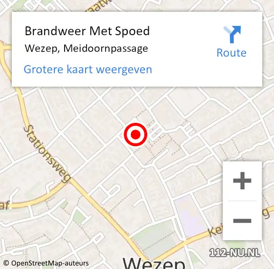 Locatie op kaart van de 112 melding: Brandweer Met Spoed Naar Wezep, Meidoornpassage op 31 december 2018 21:19