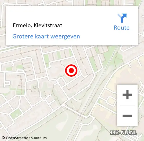 Locatie op kaart van de 112 melding:  Ermelo, Kievitstraat op 31 december 2018 21:45