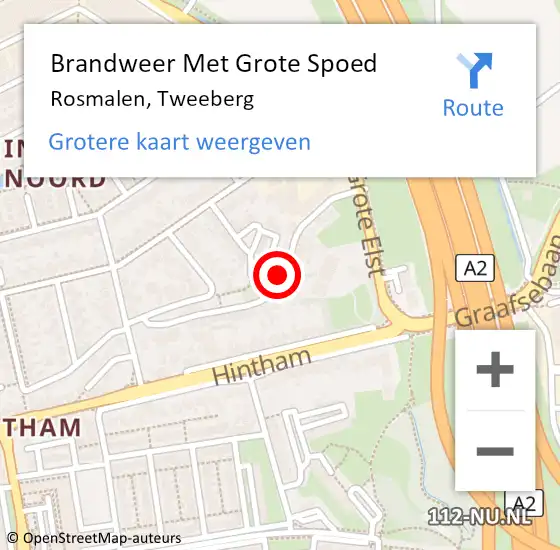 Locatie op kaart van de 112 melding: Brandweer Met Grote Spoed Naar Rosmalen, Tweeberg op 31 december 2018 21:52