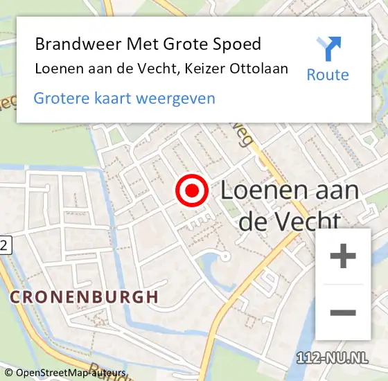 Locatie op kaart van de 112 melding: Brandweer Met Grote Spoed Naar Loenen aan de Vecht, Keizer Ottolaan op 31 december 2018 21:58