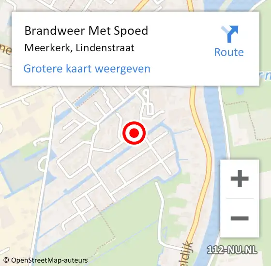 Locatie op kaart van de 112 melding: Brandweer Met Spoed Naar Meerkerk, Lindenstraat op 31 december 2018 22:22