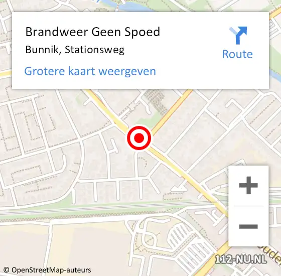 Locatie op kaart van de 112 melding: Brandweer Geen Spoed Naar Bunnik, Stationsweg op 31 december 2018 22:24