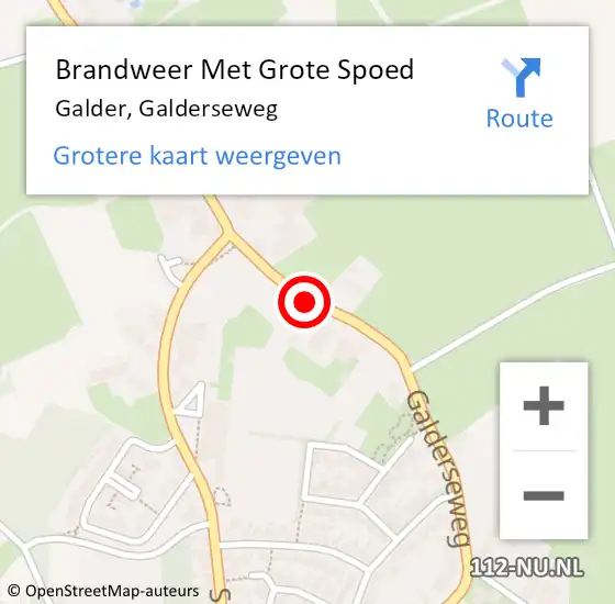 Locatie op kaart van de 112 melding: Brandweer Met Grote Spoed Naar Galder, Galderseweg op 31 december 2018 22:35