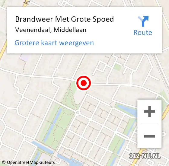 Locatie op kaart van de 112 melding: Brandweer Met Grote Spoed Naar Veenendaal, Middellaan op 31 december 2018 22:48