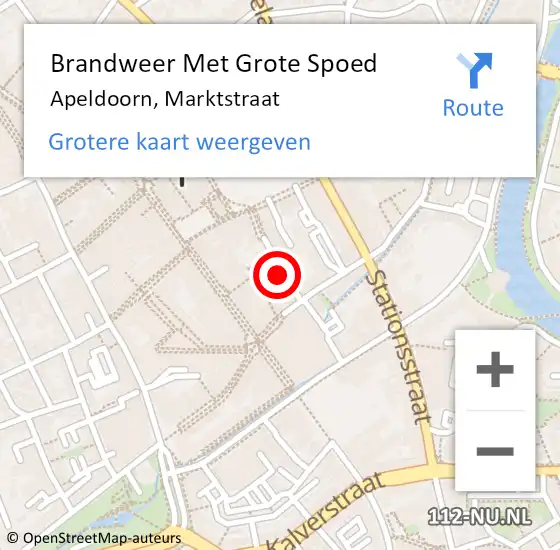 Locatie op kaart van de 112 melding: Brandweer Met Grote Spoed Naar Apeldoorn, Marktstraat op 31 december 2018 22:48