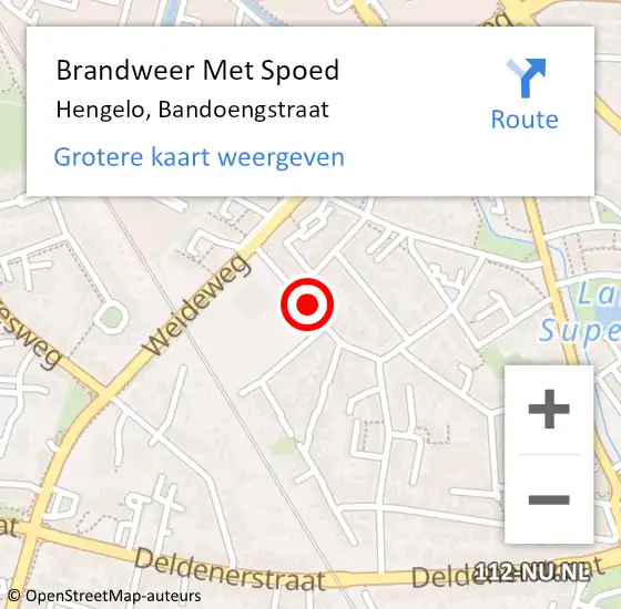 Locatie op kaart van de 112 melding: Brandweer Met Spoed Naar Hengelo, Bandoengstraat op 31 december 2018 22:56