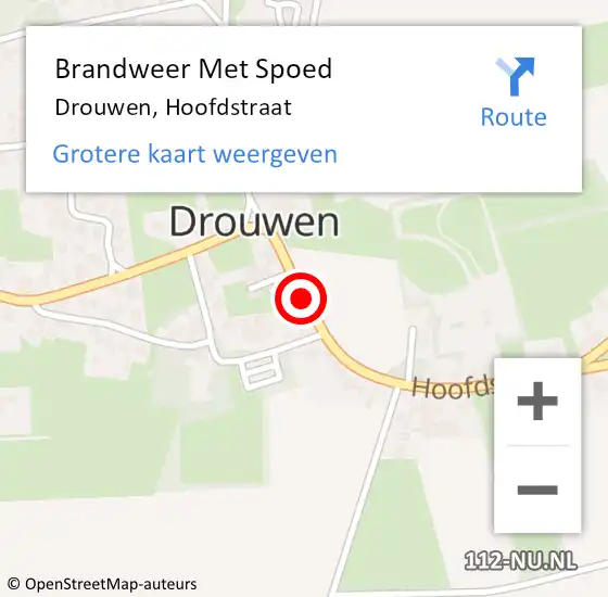 Locatie op kaart van de 112 melding: Brandweer Met Spoed Naar Drouwen, Hoofdstraat op 31 december 2018 23:02