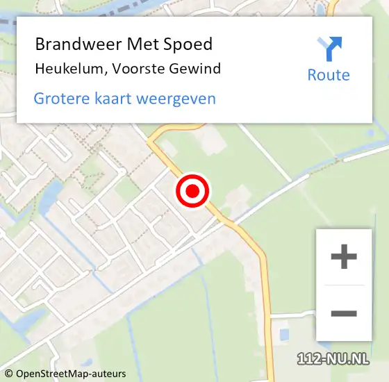 Locatie op kaart van de 112 melding: Brandweer Met Spoed Naar Heukelum, Voorste Gewind op 31 december 2018 23:08