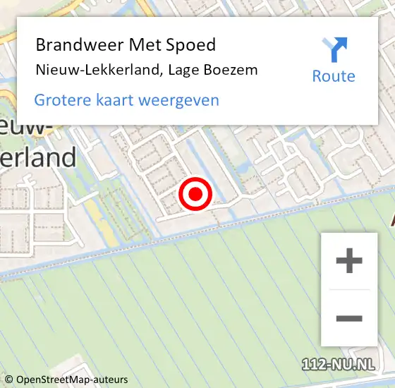 Locatie op kaart van de 112 melding: Brandweer Met Spoed Naar Nieuw-Lekkerland, Lage Boezem op 31 december 2018 23:10