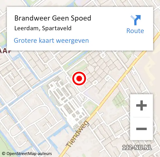 Locatie op kaart van de 112 melding: Brandweer Geen Spoed Naar Leerdam, Spartaveld op 31 december 2018 23:13