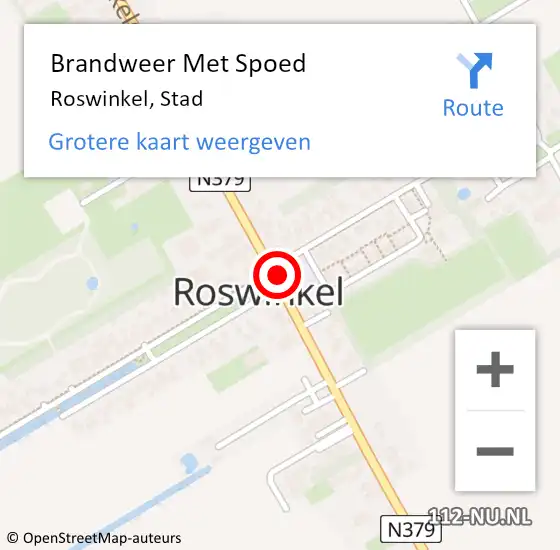 Locatie op kaart van de 112 melding: Brandweer Met Spoed Naar Roswinkel, Stad op 31 december 2018 23:23