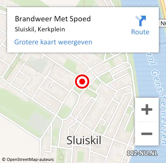 Locatie op kaart van de 112 melding: Brandweer Met Spoed Naar Sluiskil, Kerkplein op 31 december 2018 23:25