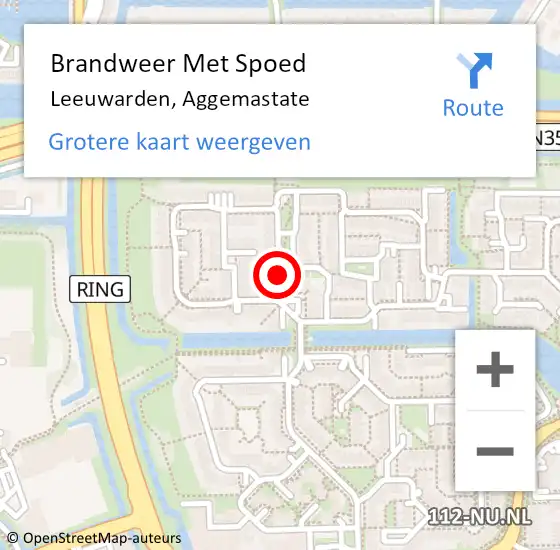 Locatie op kaart van de 112 melding: Brandweer Met Spoed Naar Leeuwarden, Aggemastate op 31 december 2018 23:28