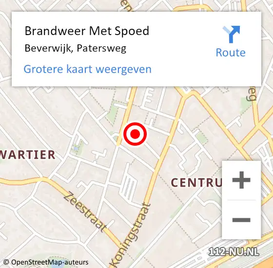 Locatie op kaart van de 112 melding: Brandweer Met Spoed Naar Beverwijk, Patersweg op 31 december 2018 23:40