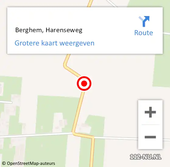 Locatie op kaart van de 112 melding:  Berghem, Harenseweg op 1 januari 2019 00:01