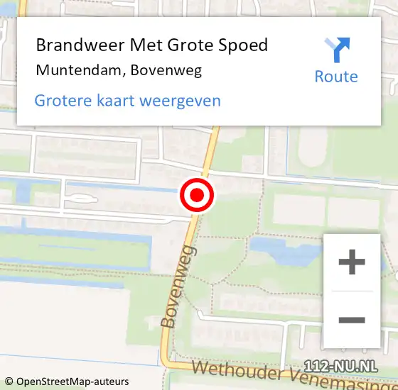 Locatie op kaart van de 112 melding: Brandweer Met Grote Spoed Naar Muntendam, Bovenweg op 1 januari 2019 00:11