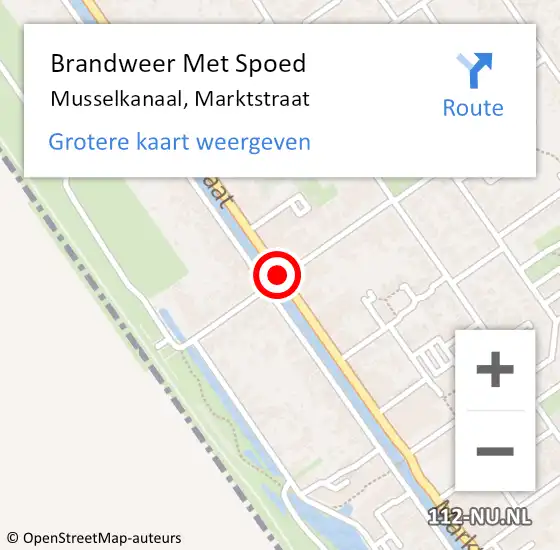 Locatie op kaart van de 112 melding: Brandweer Met Spoed Naar Musselkanaal, Marktstraat op 1 januari 2019 00:36
