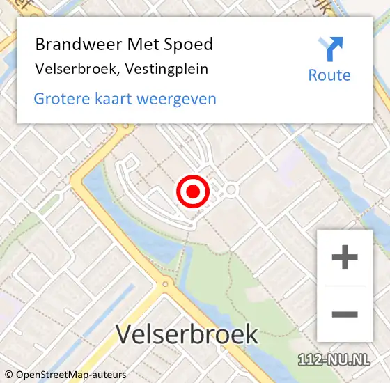 Locatie op kaart van de 112 melding: Brandweer Met Spoed Naar Velserbroek, Vestingplein op 1 januari 2019 00:48